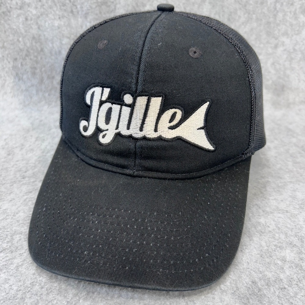 Port Authority Igille Fish Graphic Trucker Hat Mens Black Mesh Snapback Cap